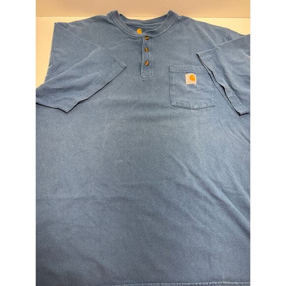 Carhartt Men’s Short Sleeve Henley T Shirt Blue Sz XL Original Fit Workwear - Picture 6 of 8